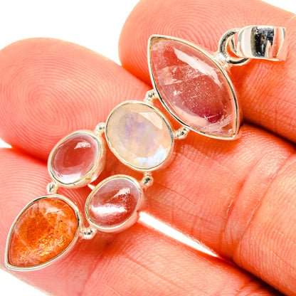 Rose Quartz Pendants handcrafted by Ana Silver Co - PD27412