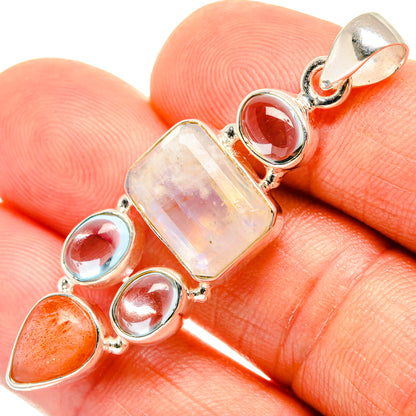 Rainbow Moonstone Pendants handcrafted by Ana Silver Co - PD27415