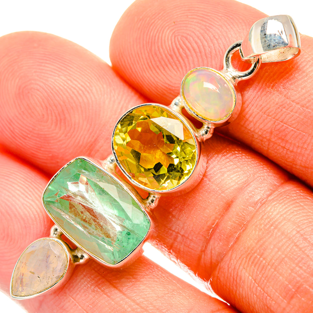 Green Fluorite Pendants handcrafted by Ana Silver Co - PD27421