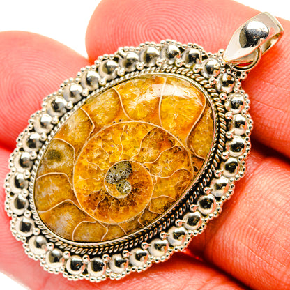 Ammonite Fossil Pendants handcrafted by Ana Silver Co - PD27423