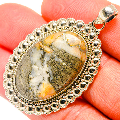 Pyrite Agate Pendants handcrafted by Ana Silver Co - PD27424