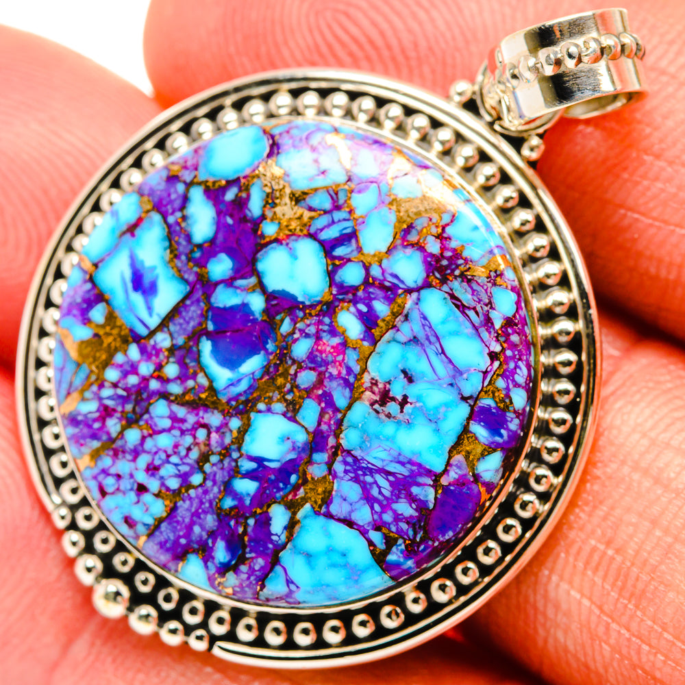 Purple Copper Composite Turquoise Pendants handcrafted by Ana Silver Co - PD27426