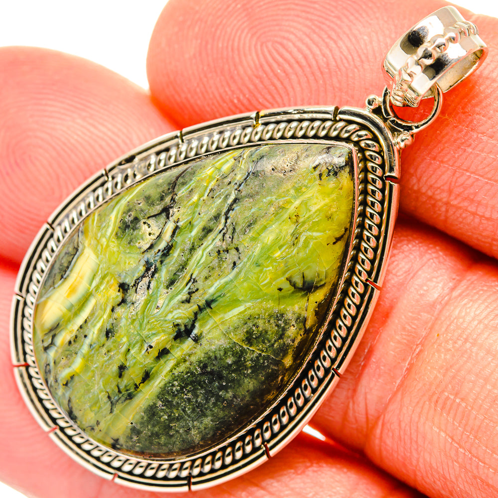 African Green Opal Pendants handcrafted by Ana Silver Co - PD27448