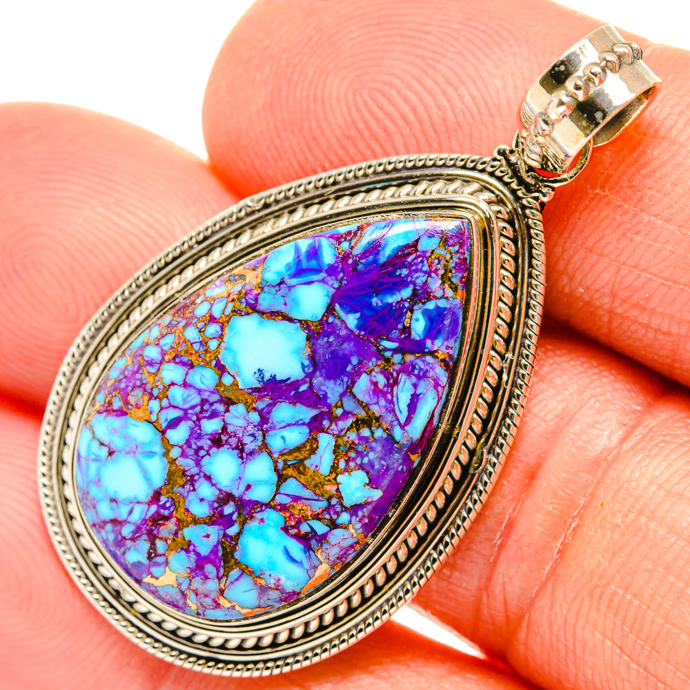 Purple Copper Composite Turquoise Pendants handcrafted by Ana Silver Co - PD27465