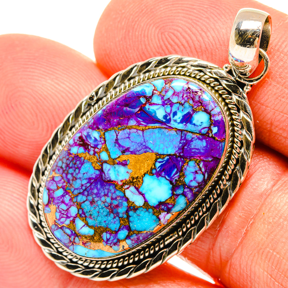 Purple Copper Composite Turquoise Pendants handcrafted by Ana Silver Co - PD27466