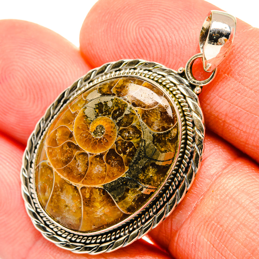 Ammonite Fossil Pendants handcrafted by Ana Silver Co - PD27468