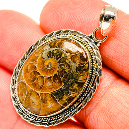 Ammonite Fossil Pendants handcrafted by Ana Silver Co - PD27468