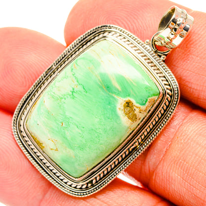 Lemon Chrysoprase Pendants handcrafted by Ana Silver Co - PD27473