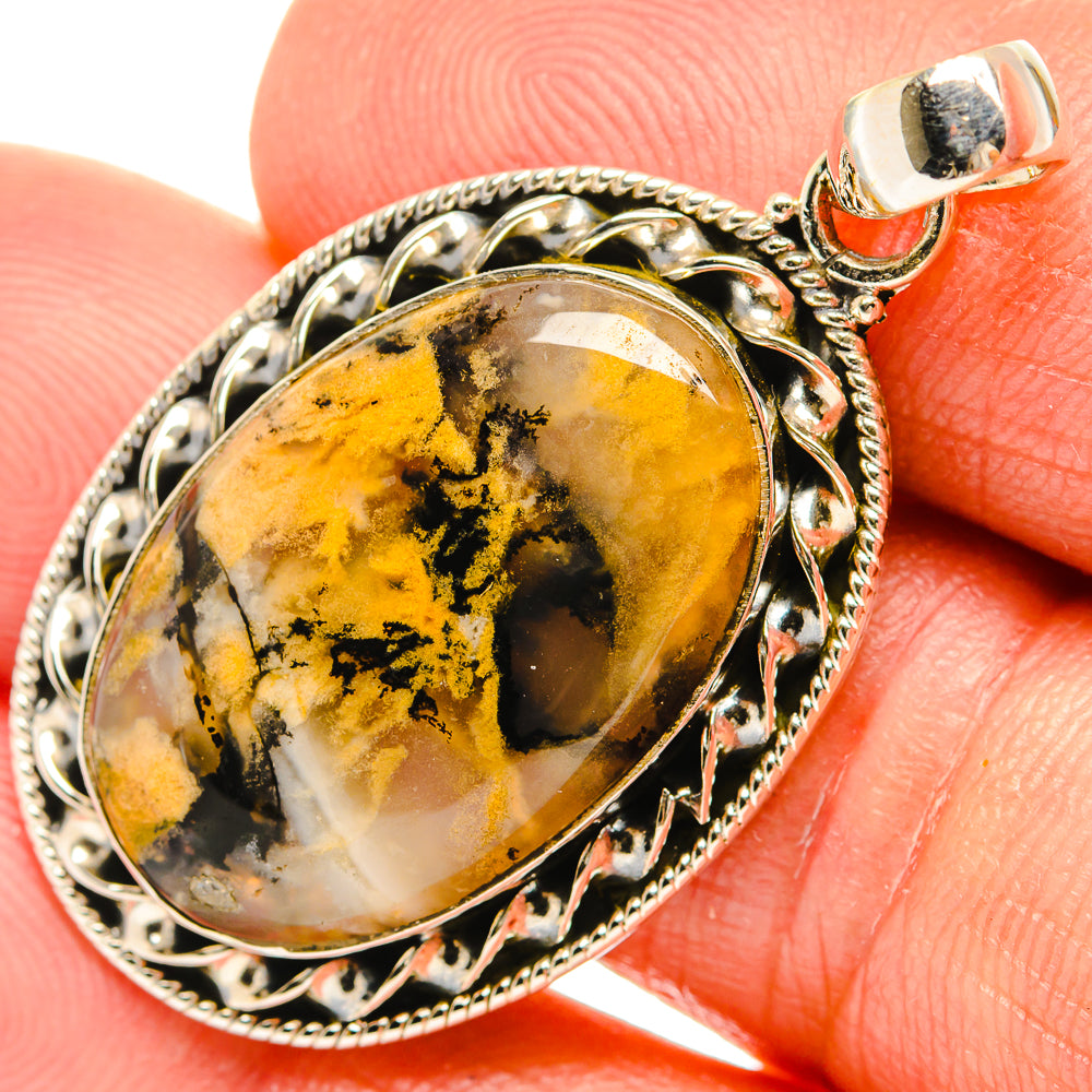 Plume Agate Pendants handcrafted by Ana Silver Co - PD27474