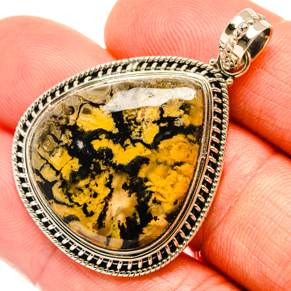 Plume Agate Pendants handcrafted by Ana Silver Co - PD27479