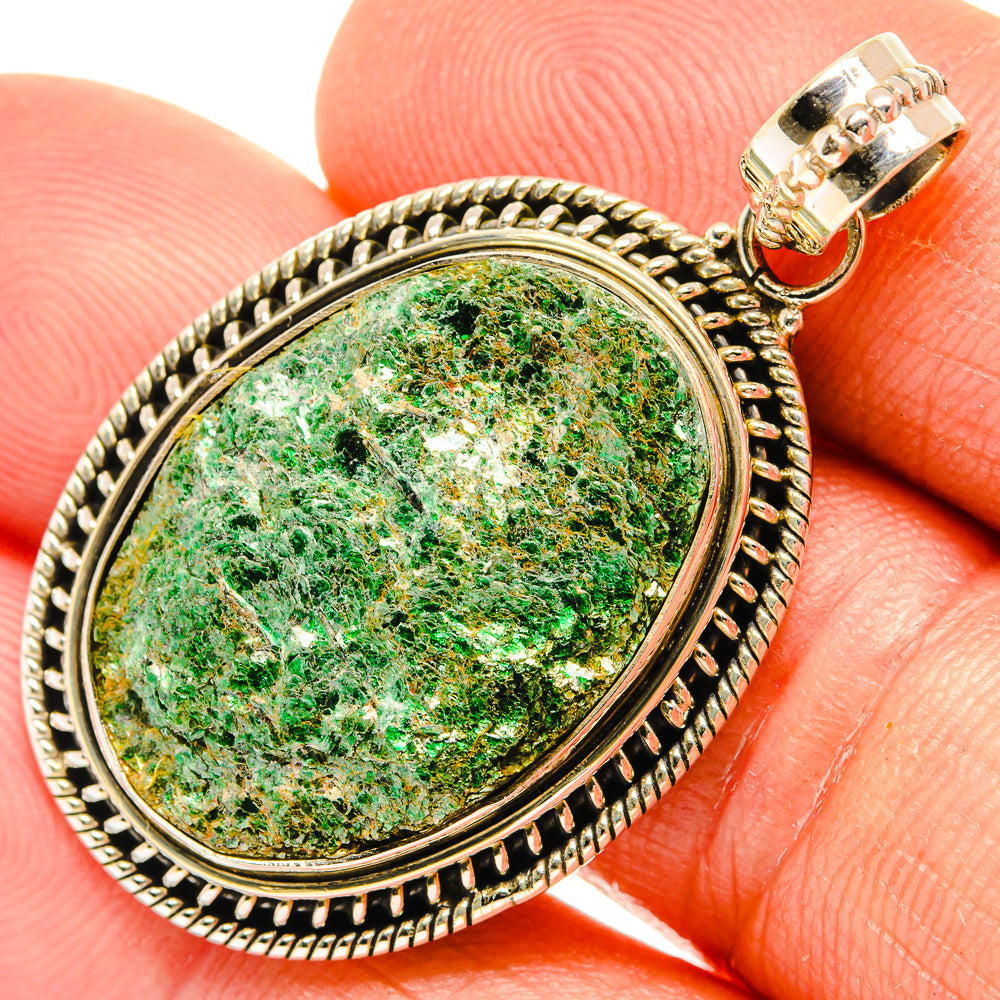 Green Fuchsite Pendants handcrafted by Ana Silver Co - PD27503