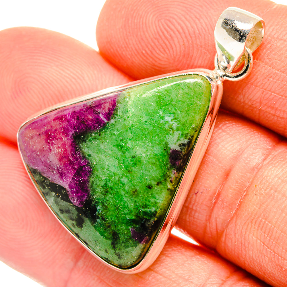 Ruby Zoisite Pendants handcrafted by Ana Silver Co - PD27509