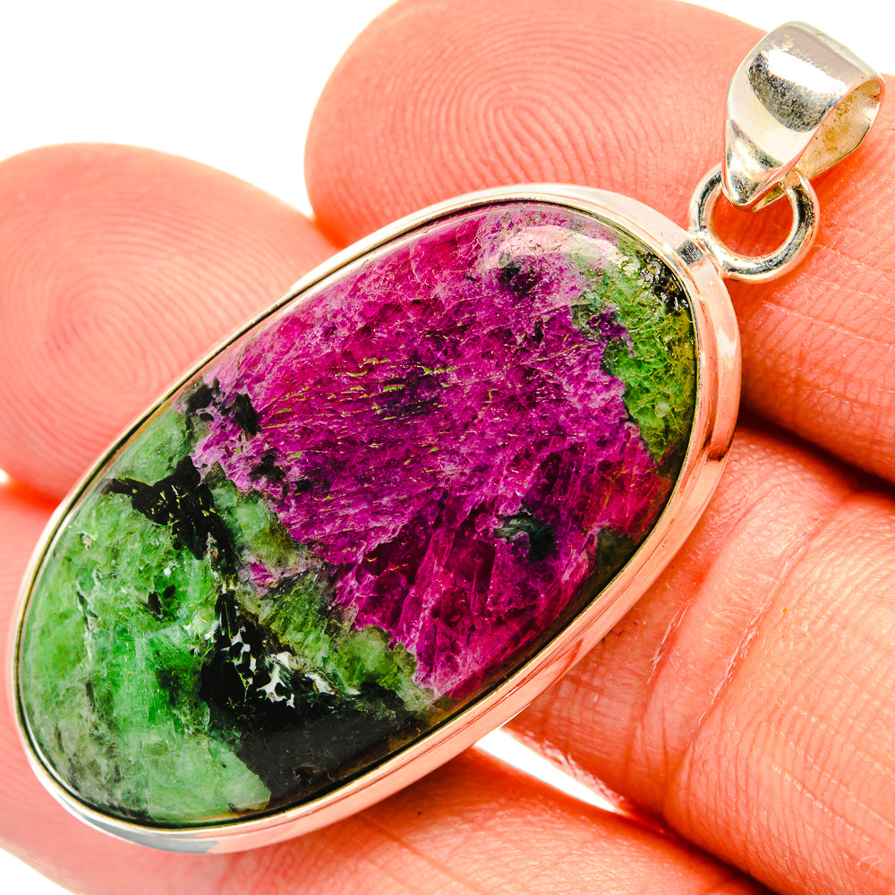 Ruby Zoisite Pendants handcrafted by Ana Silver Co - PD27521