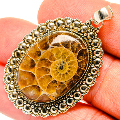 Ammonite Fossil Pendants handcrafted by Ana Silver Co - PD27524