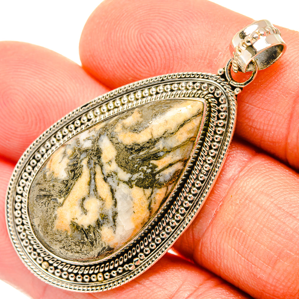Pyrite Agate Pendants handcrafted by Ana Silver Co - PD27538