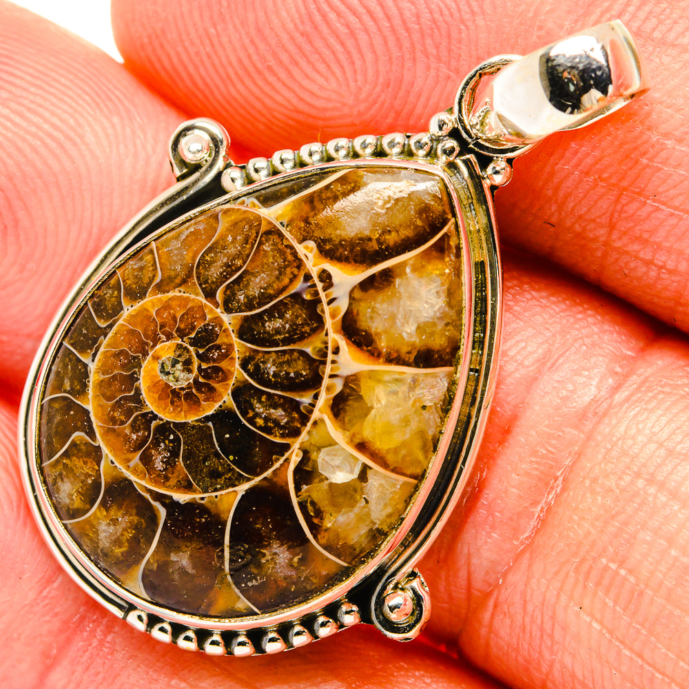Ammonite Fossil Pendants handcrafted by Ana Silver Co - PD27598