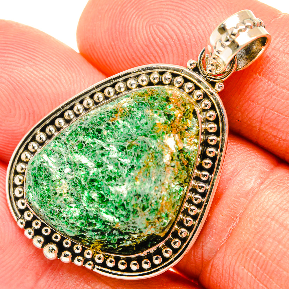Green Fuchsite Pendants handcrafted by Ana Silver Co - PD27613