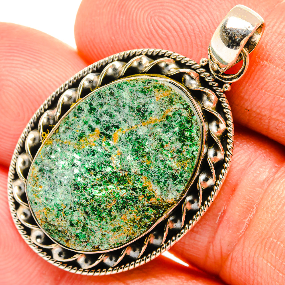 Green Fuchsite Pendants handcrafted by Ana Silver Co - PD27615