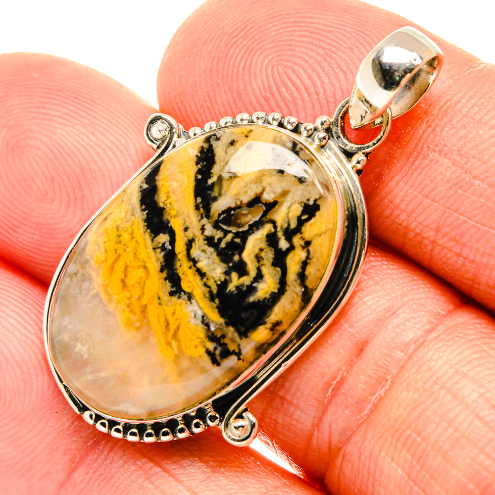 Plume Agate Pendants handcrafted by Ana Silver Co - PD27680