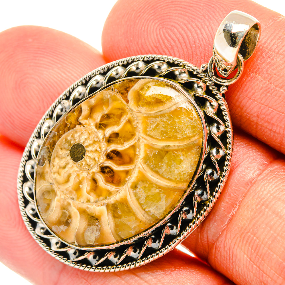 Ammonite Fossil Pendants handcrafted by Ana Silver Co - PD27682