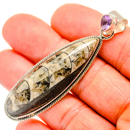 Orthoceras Fossil Pendants handcrafted by Ana Silver Co - PD27717