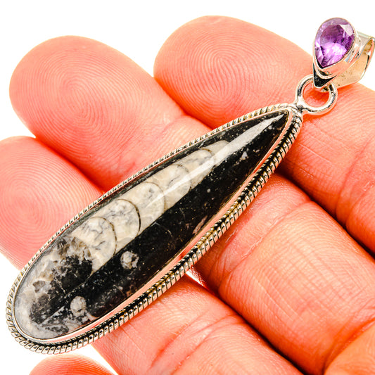 Orthoceras Fossil Pendants handcrafted by Ana Silver Co - PD27718