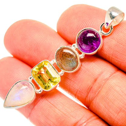 Rainbow Moonstone Pendants handcrafted by Ana Silver Co - PD27728