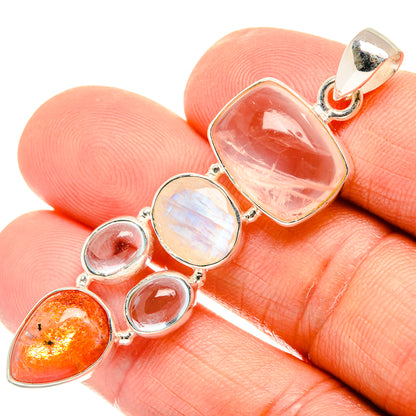 Rose Quartz Pendants handcrafted by Ana Silver Co - PD27749