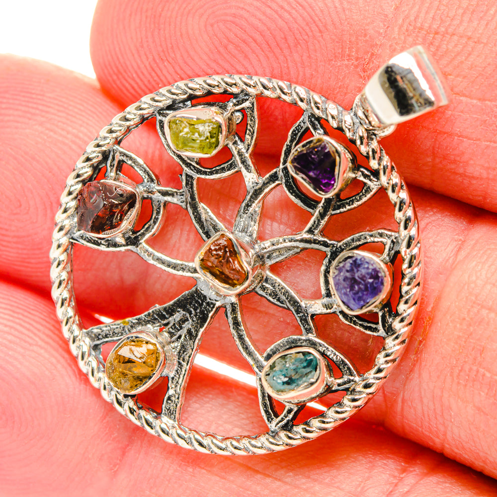 Multi-Stone Chakra Tree Of Life Pendants handcrafted by Ana Silver Co - PD27829