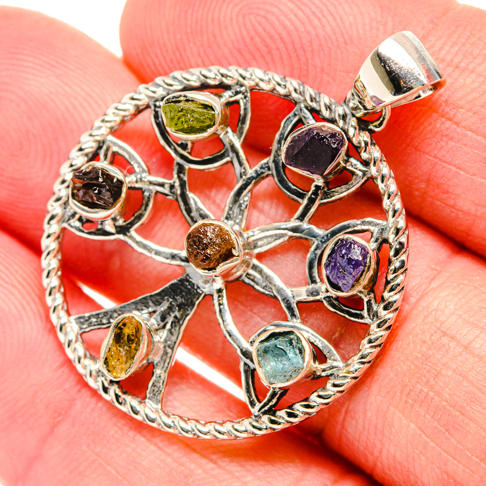 Multi-Stone Chakra Tree Of Life Pendants handcrafted by Ana Silver Co - PD27831