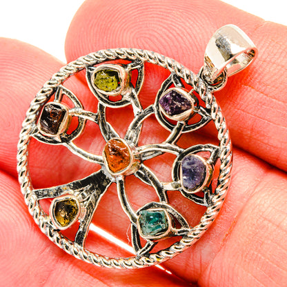 Multi-Stone Chakra Tree Of Life Pendants handcrafted by Ana Silver Co - PD27832