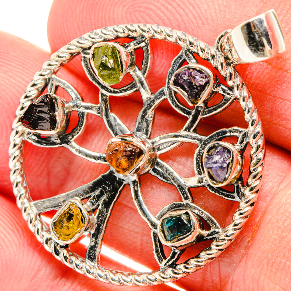 Multi-Stone Chakra Tree Of Life Pendants handcrafted by Ana Silver Co - PD27833