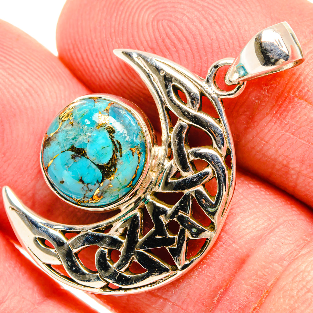 Blue Copper Composite Turquoise Pendants handcrafted by Ana Silver Co - PD27867