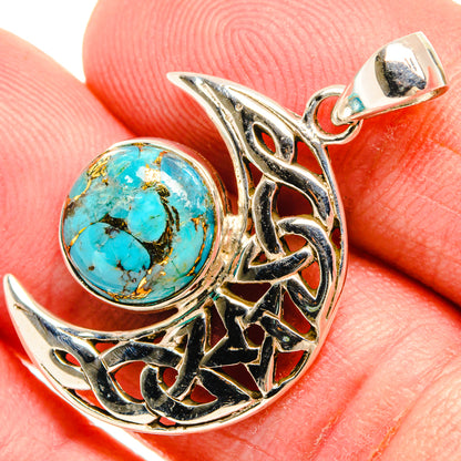 Blue Copper Composite Turquoise Pendants handcrafted by Ana Silver Co - PD27867