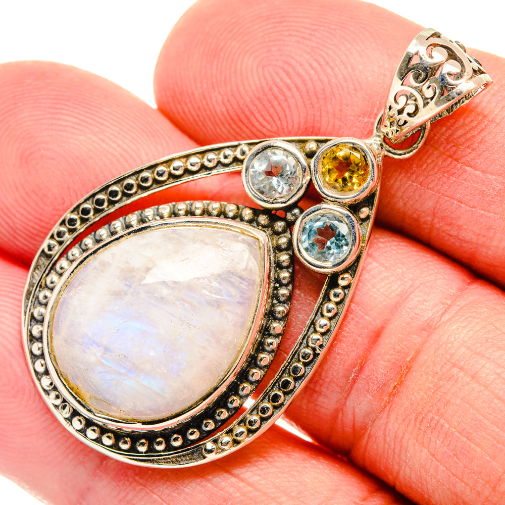 Rainbow Moonstone Pendants handcrafted by Ana Silver Co - PD27886