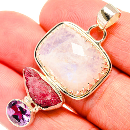 Rainbow Moonstone Pendants handcrafted by Ana Silver Co - PD27887