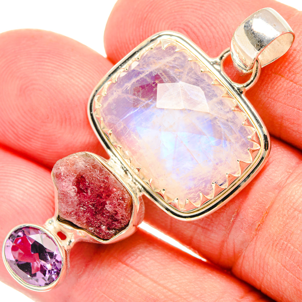 Rainbow Moonstone Pendants handcrafted by Ana Silver Co - PD27889