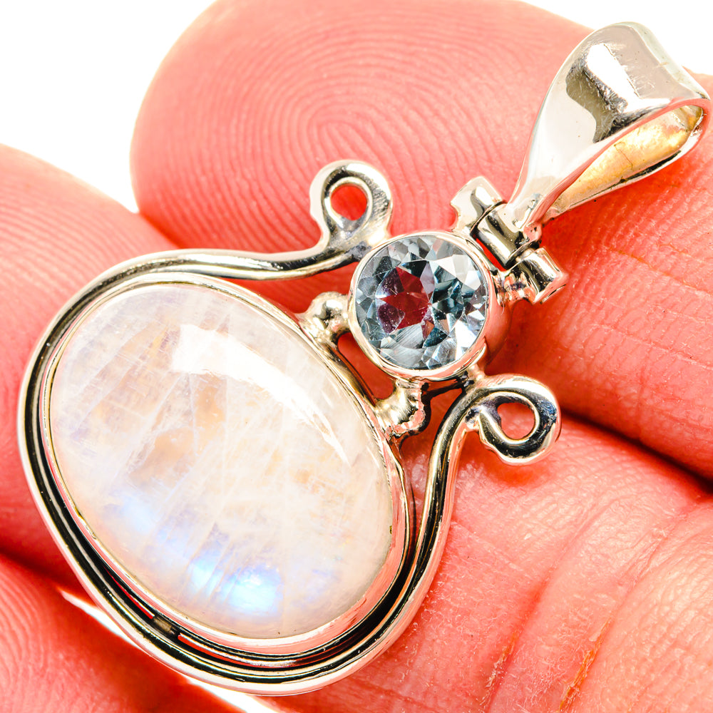 Rainbow Moonstone Pendants handcrafted by Ana Silver Co - PD27892