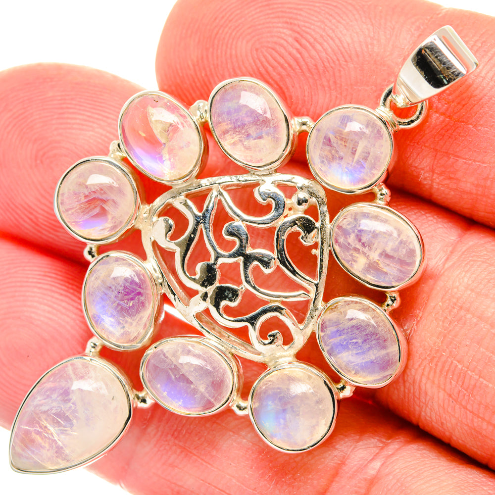 Rainbow Moonstone Pendants handcrafted by Ana Silver Co - PD27908