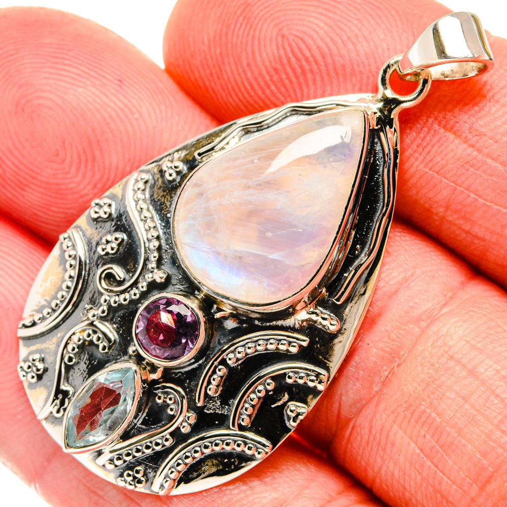 Rainbow Moonstone Pendants handcrafted by Ana Silver Co - PD27913