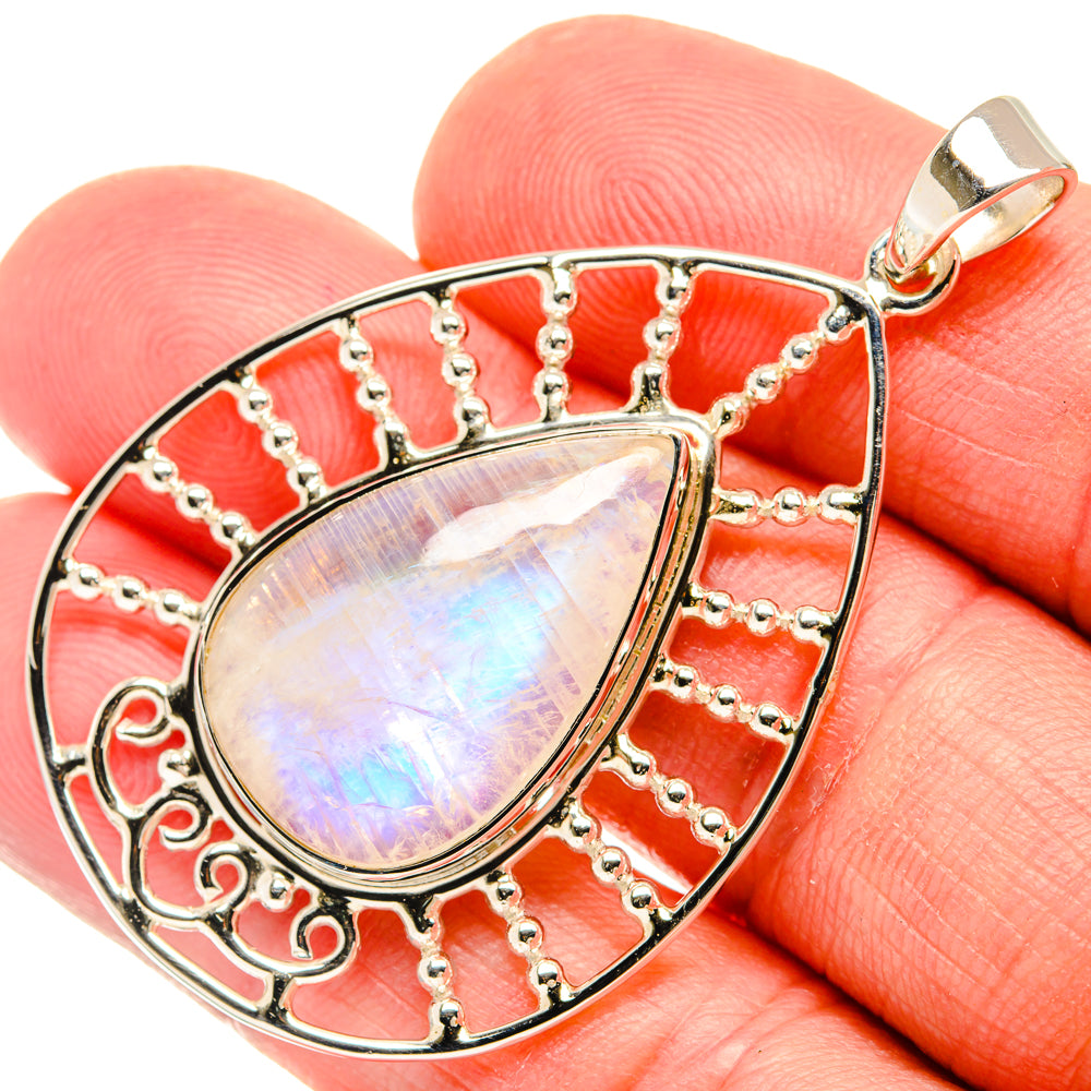 Rainbow Moonstone Pendants handcrafted by Ana Silver Co - PD27915