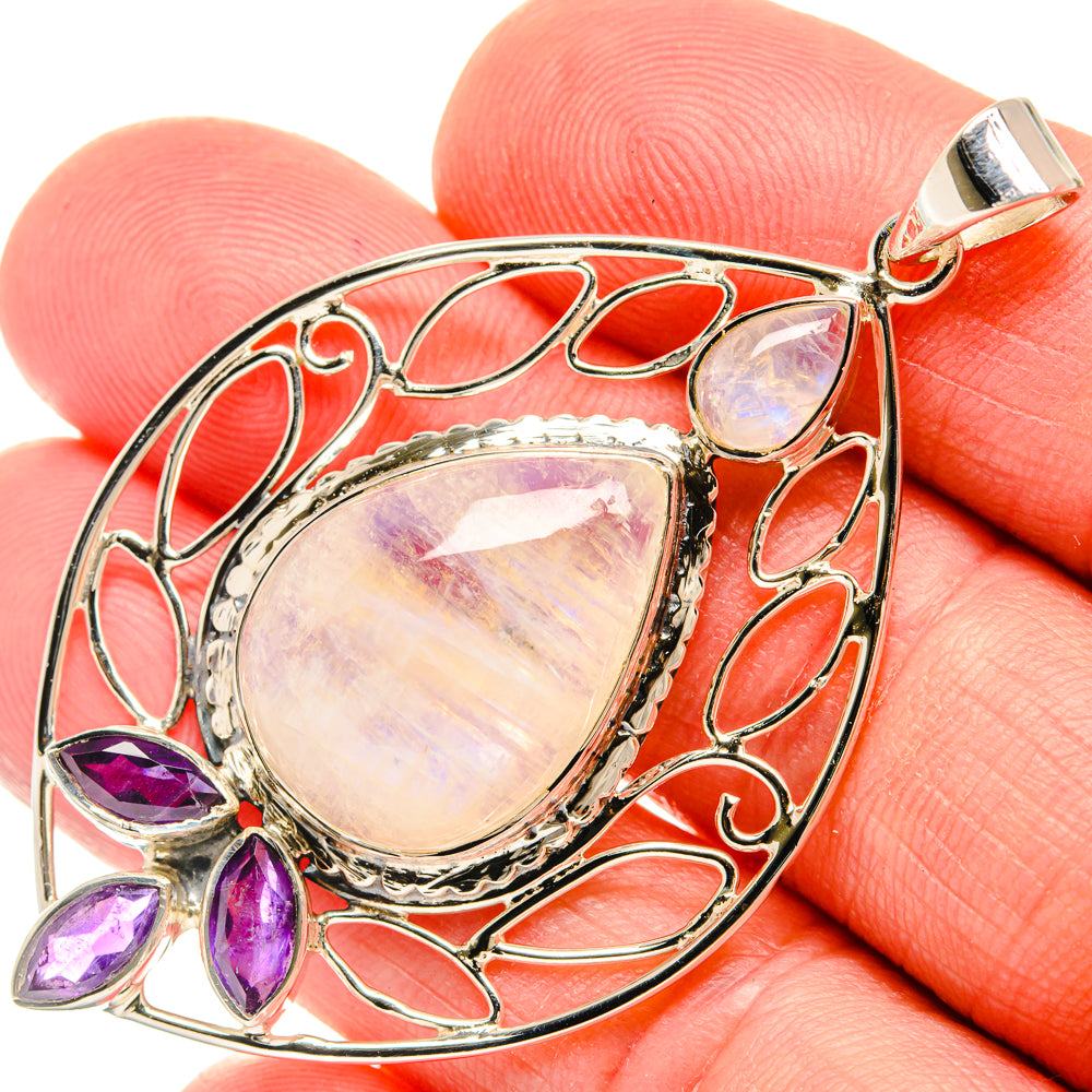 Rainbow Moonstone Pendants handcrafted by Ana Silver Co - PD27917