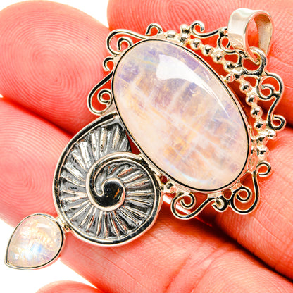 Rainbow Moonstone Pendants handcrafted by Ana Silver Co - PD27918