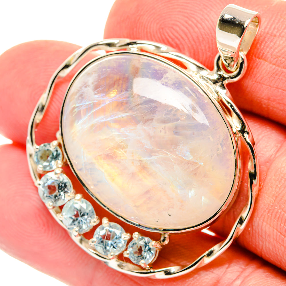 Rainbow Moonstone Pendants handcrafted by Ana Silver Co - PD27919