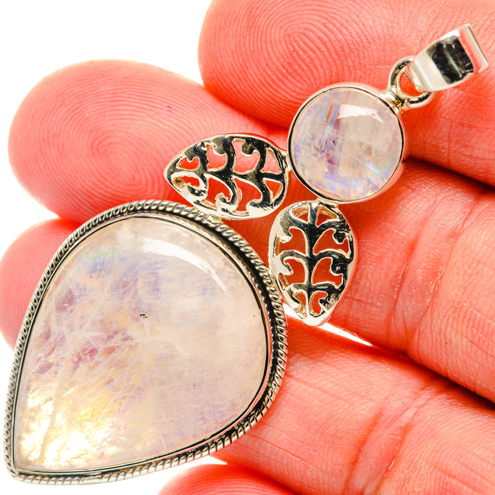 Rainbow Moonstone Pendants handcrafted by Ana Silver Co - PD27925