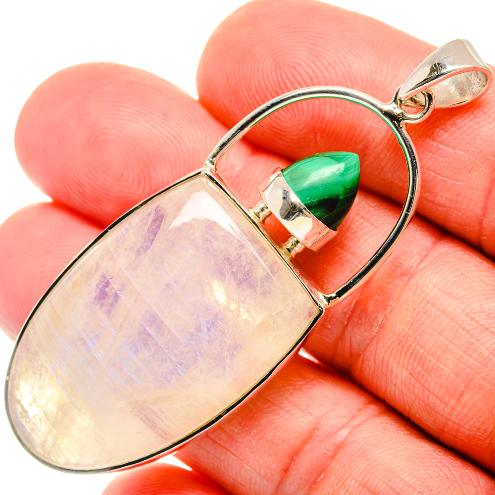 Rainbow Moonstone Pendants handcrafted by Ana Silver Co - PD27931