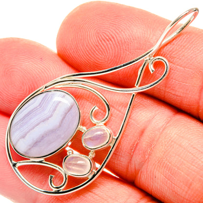 Blue Lace Agate Pendants handcrafted by Ana Silver Co - PD27966