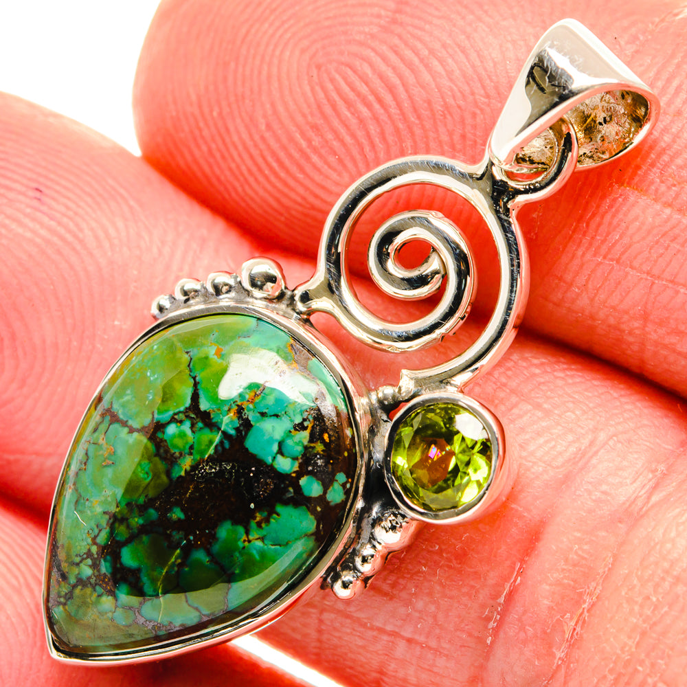 Tibetan Turquoise Pendants handcrafted by Ana Silver Co - PD27968