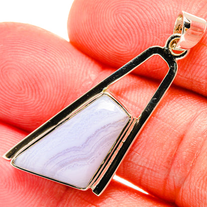 Blue Lace Agate Pendants handcrafted by Ana Silver Co - PD27983