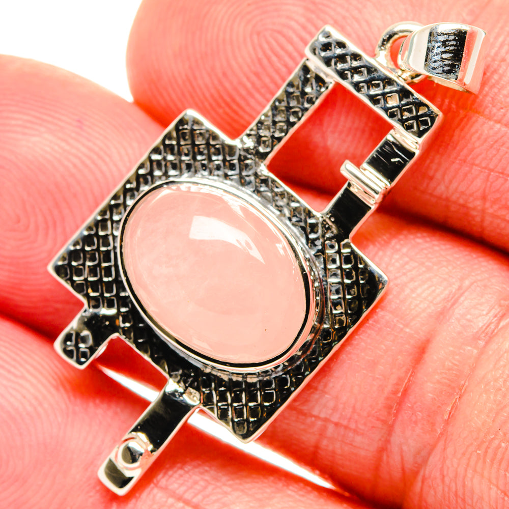 Rose Quartz Pendants handcrafted by Ana Silver Co - PD28024